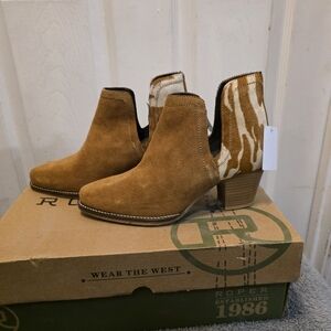 Roper Women's Tan Suede Ankle Boots